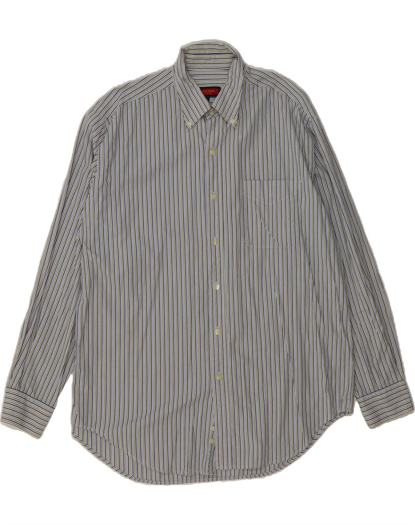 AUSTIN REED Mens Shirt Large Blue Striped Cotton Vintage Austin Reed and Second-Hand Austin Reed from Messina Hembry 