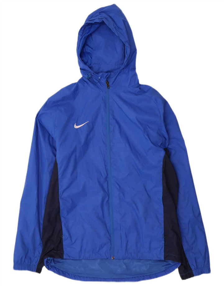 Męska kurtka przeciwdeszczowa z kapturem Nike UK 38 Nylon w kolorze średniego błękitu