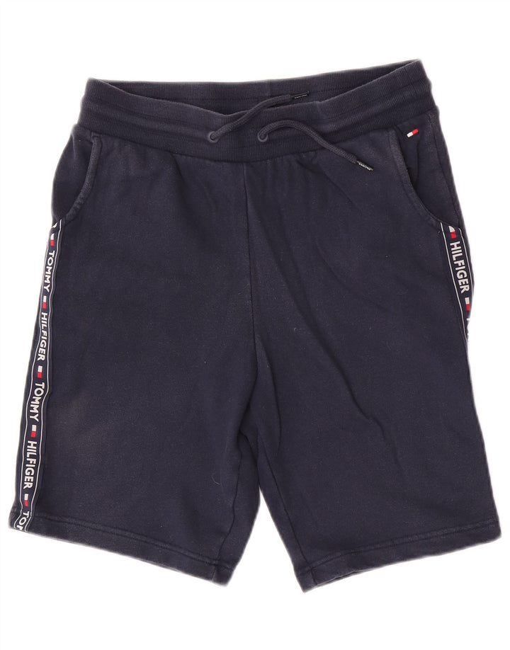 Męskie spodenki sportowe Tommy Hilfiger z grafiką, średnio granatowe, bawełniane