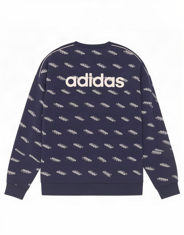 Męska bluza Adidas z grafiką, średnia, granatowa, bawełniana