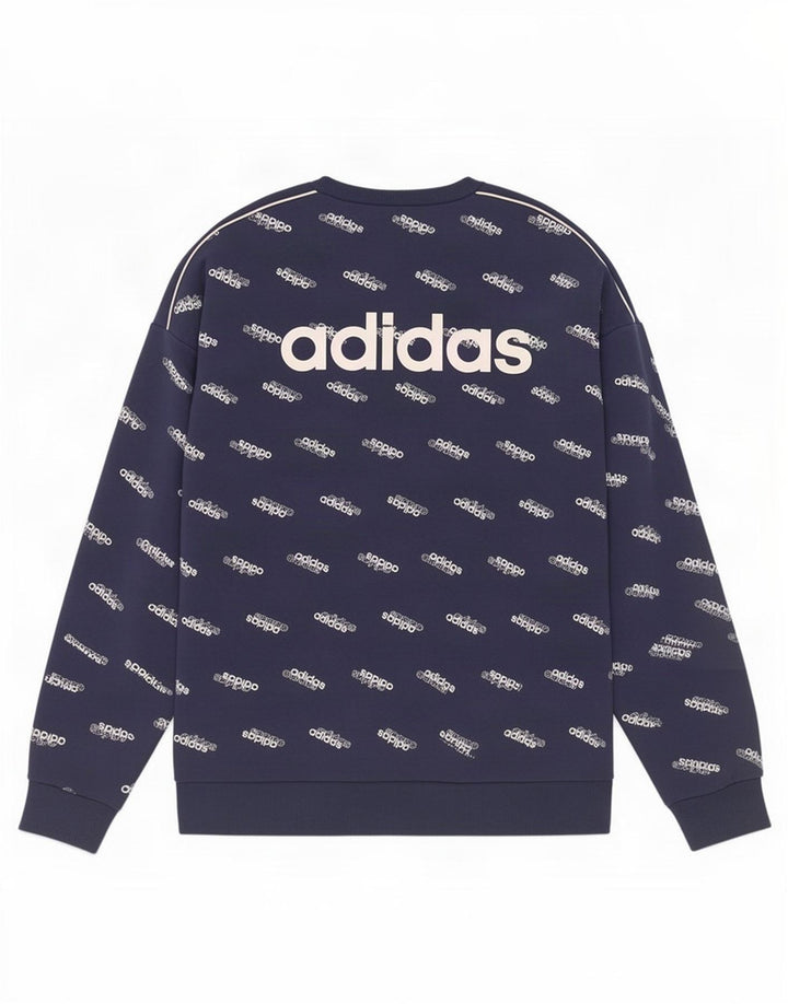 Męska bluza Adidas z grafiką, średnia, granatowa, bawełniana