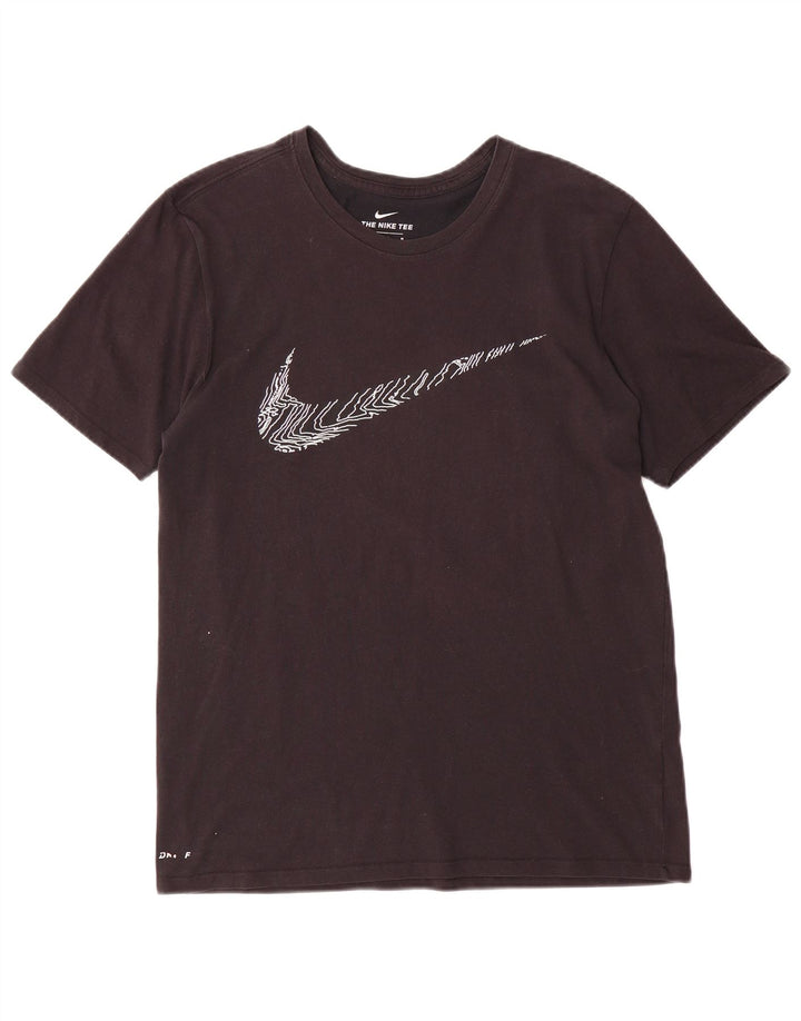 Męski T-shirt NIKE o sportowym kroju z grafiką, średni czarny
