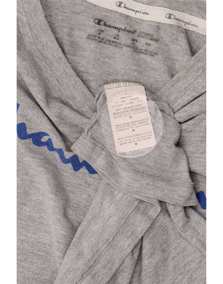 Damska koszulka graficzna CHAMPION Top UK 12, średnia szara bawełna