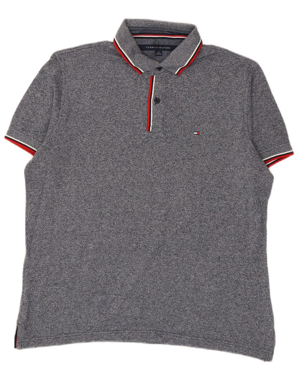 Męska koszulka polo Tommy Hilfiger, duża, bawełniana w granatowe paski
