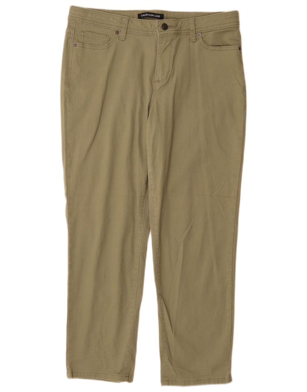 CALVIN KLEIN Damskie zwężane spodnie codzienne US 10 Large W30 L27 Zielone