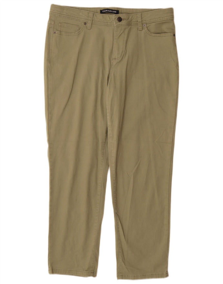 CALVIN KLEIN Damskie zwężane spodnie codzienne US 10 Large W30 L27 Zielone