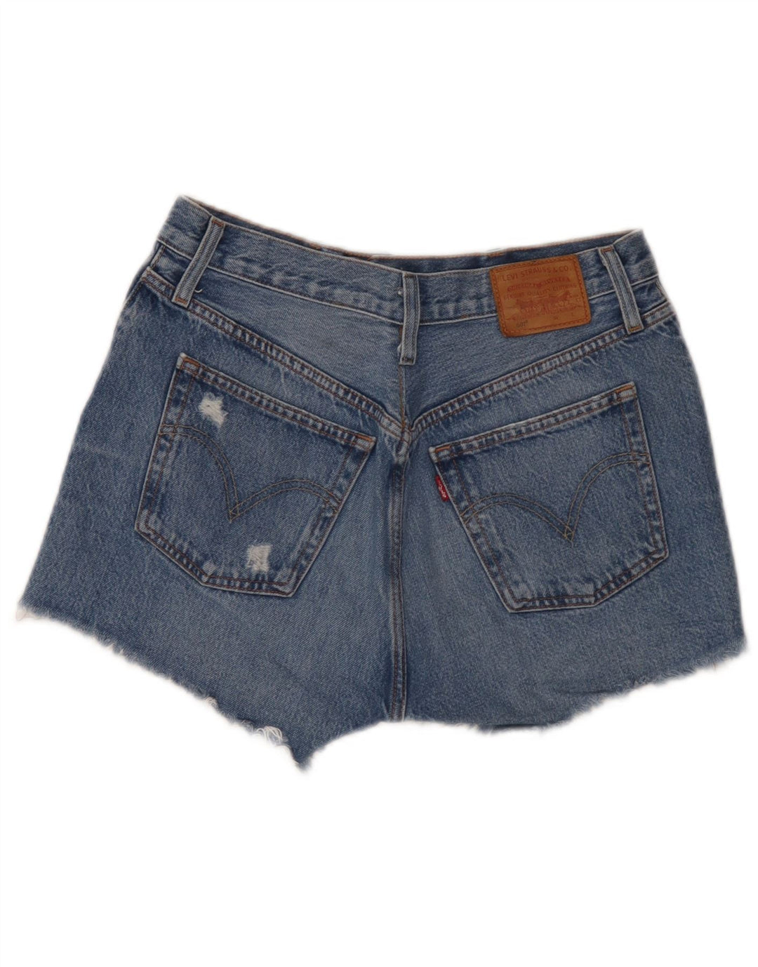Damskie spodenki jeansowe Levi's 501 w trudnej sytuacji W29 Średnioniebieskie bawełniane