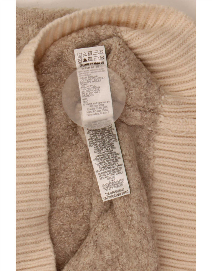 Marks & Spencer Damski sweter z golfem, UK 14, średni beż