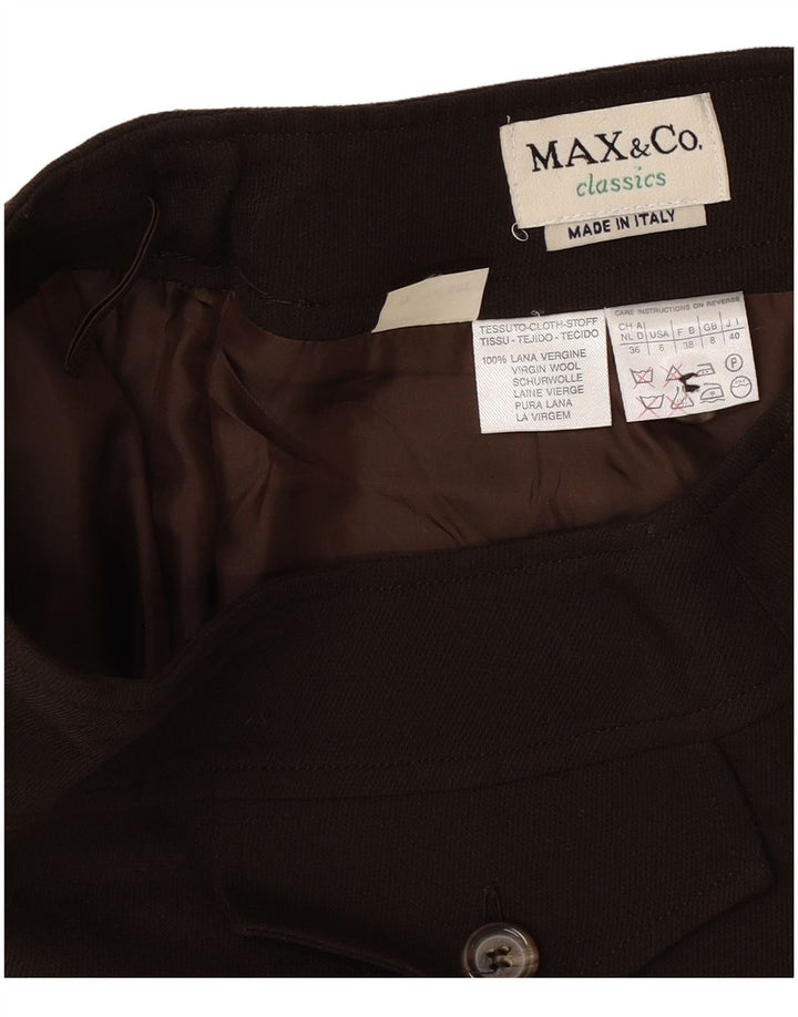 Max & Co. Damska spódnica mini UK 8 Small W26 Brązowa dziewicza wełna