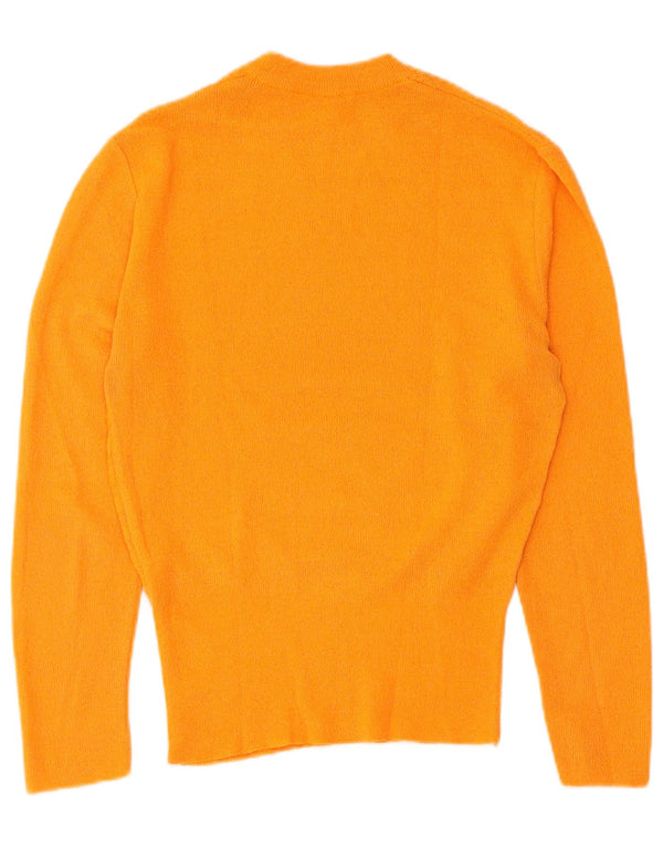 Vintage damski sweter z okrągłym dekoltem IT 46 w duże pomarańczowe paski
