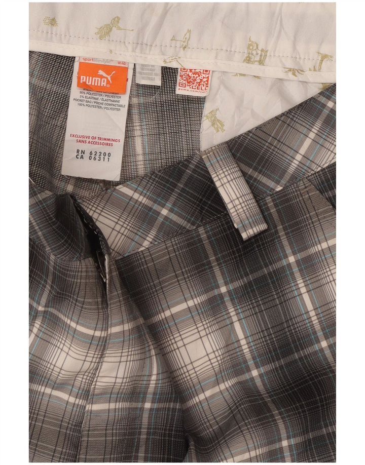 Męskie spodenki Chino Puma W40 XL Szary poliester w kratkę