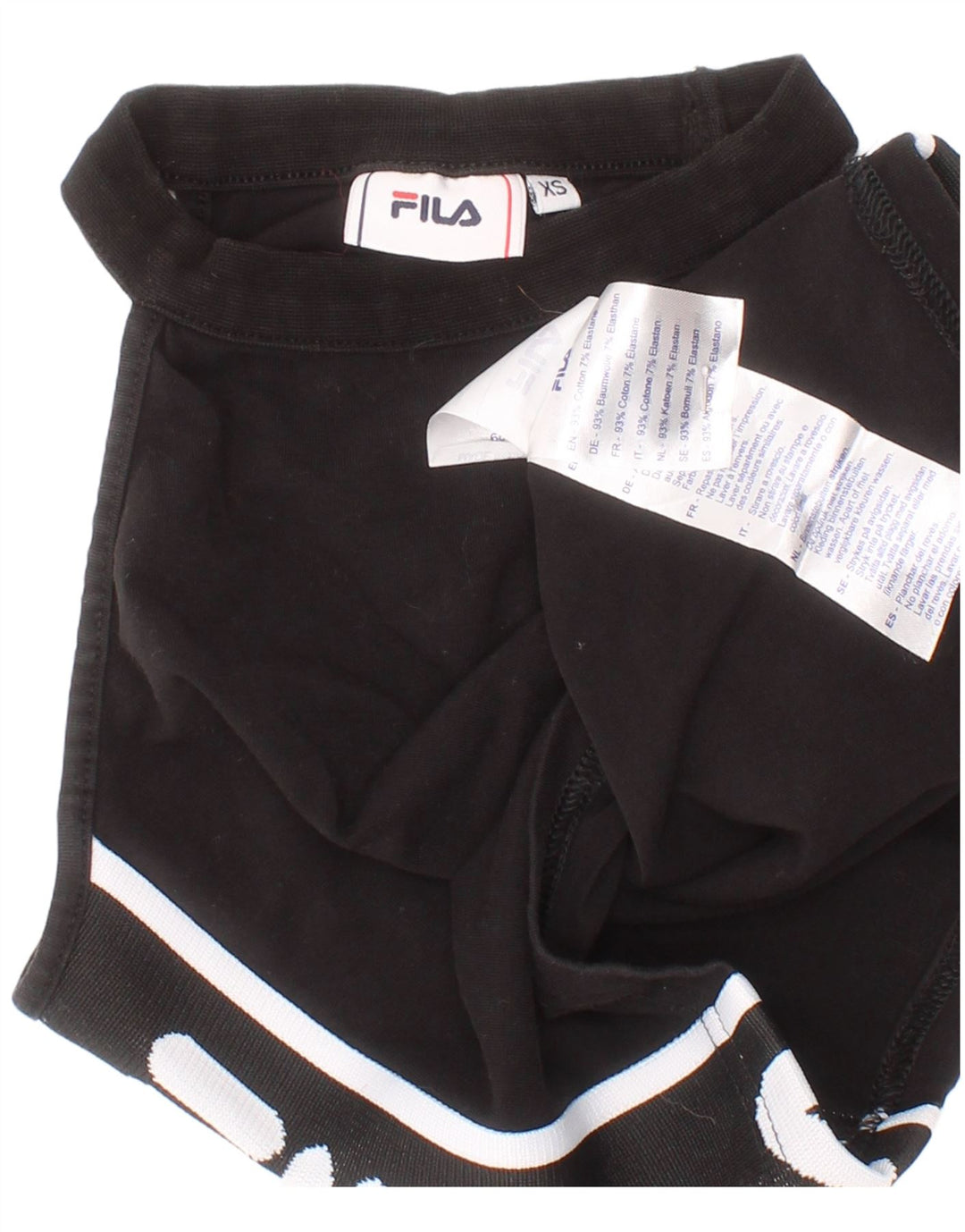 Damski krótki top Fila z grafiką XS, czarny, bawełniany