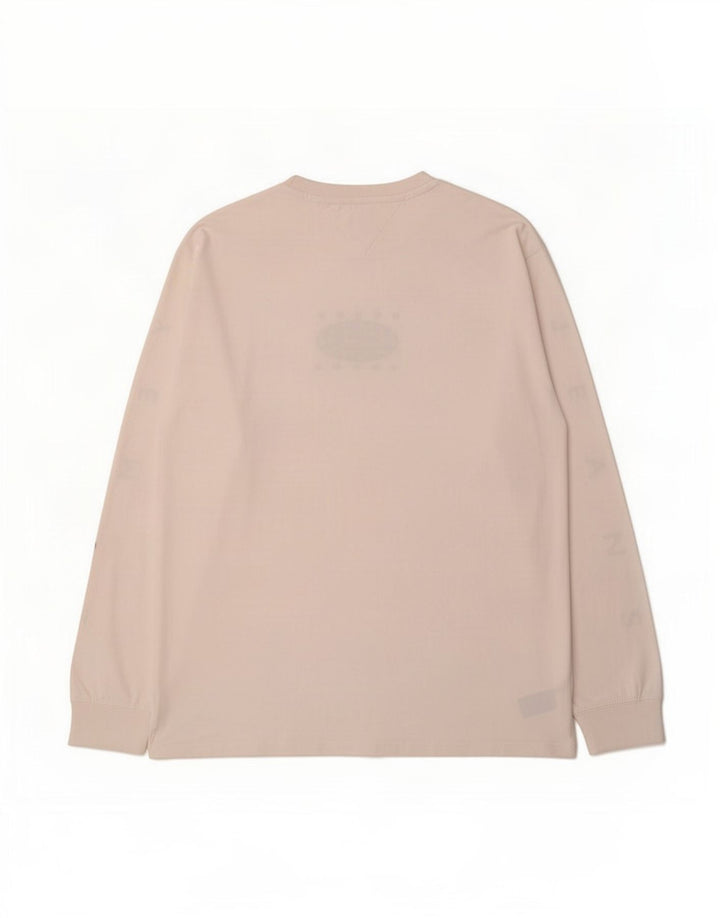 Męski top graficzny Tommy Hilfiger z długim rękawem XL, biała bawełna