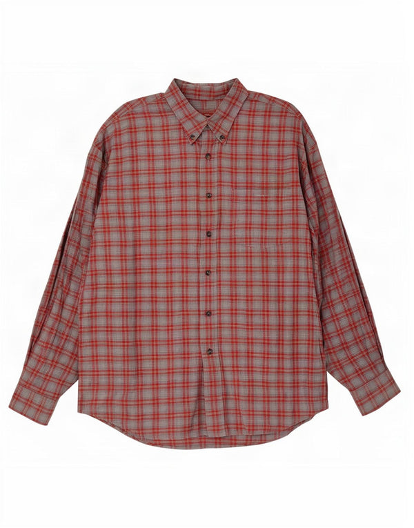 Męska koszula flanelowa Einhorn 2XL w szarą kratkę