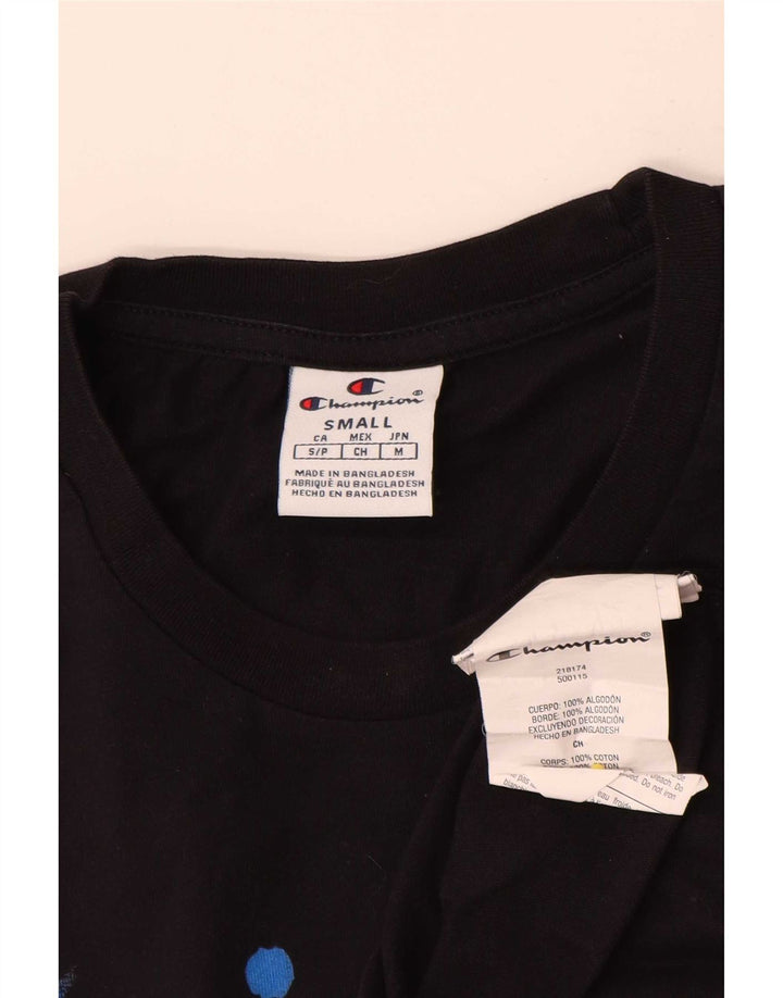 Męski T-shirt Champion z grafiką, mały, czarny, bawełniany