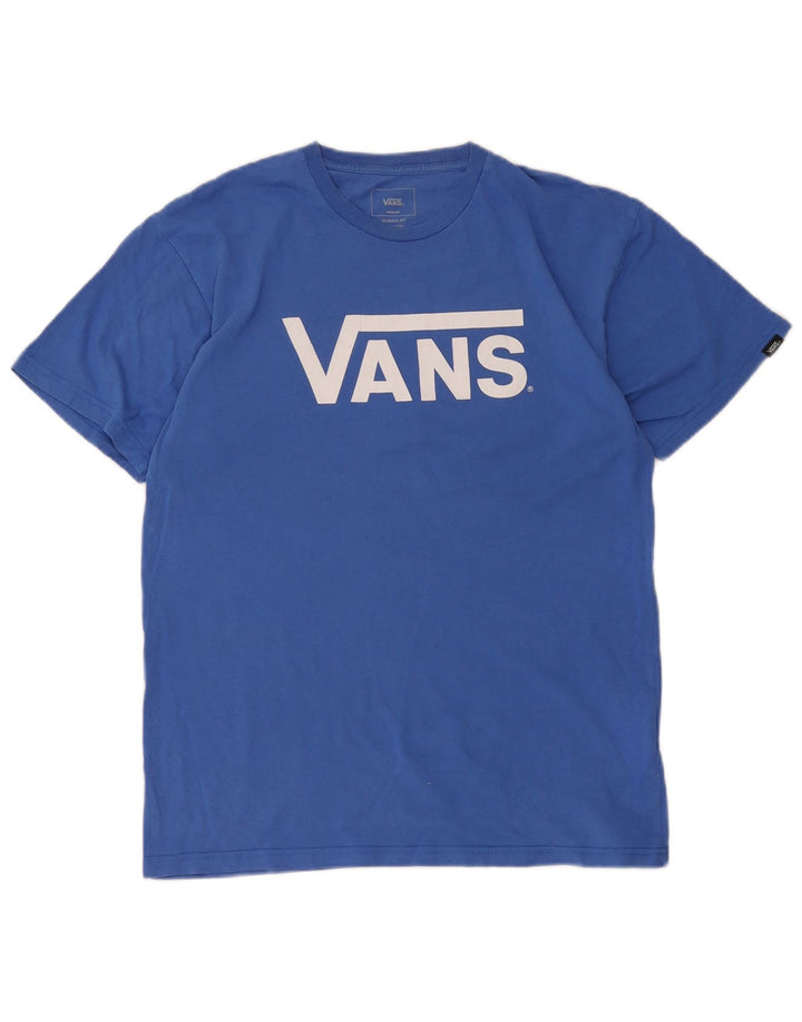 Męski T-shirt Vans o klasycznym kroju z grafiką, średni niebieski, bawełniany