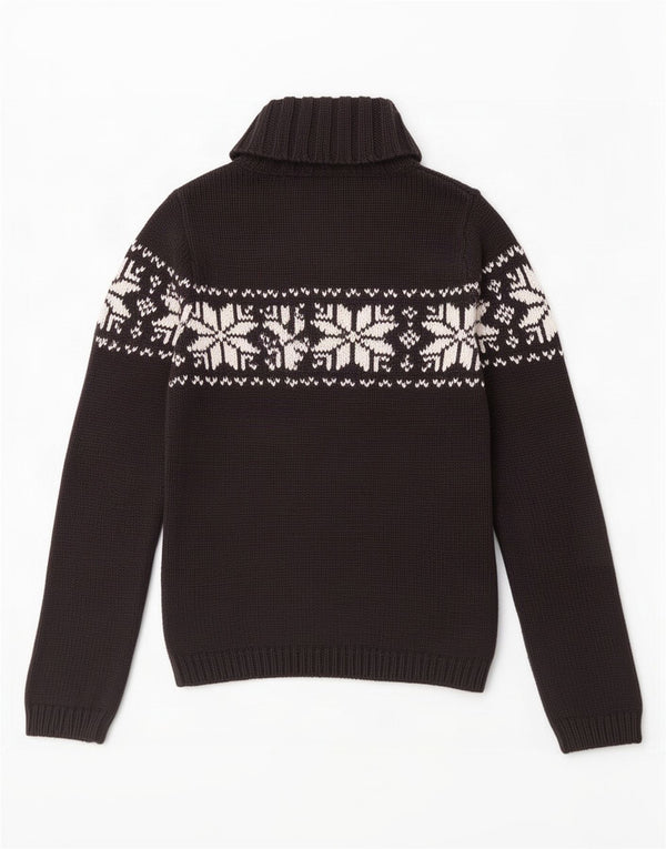 S.Oliver Damski sweter z golfem UK 10 Small Black Fair Isle Cotton