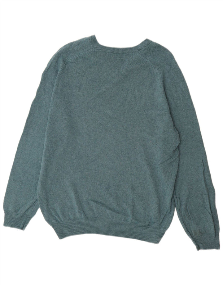 Męski sweter Marks & Spencer Blue Harbor z dekoltem w kształcie litery V, duży, zielony