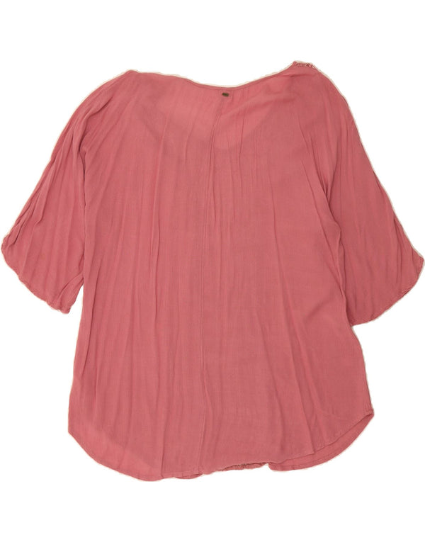 O'NEILL Womens Oversized Blouse Top UK 10 Small Pink Viscose
