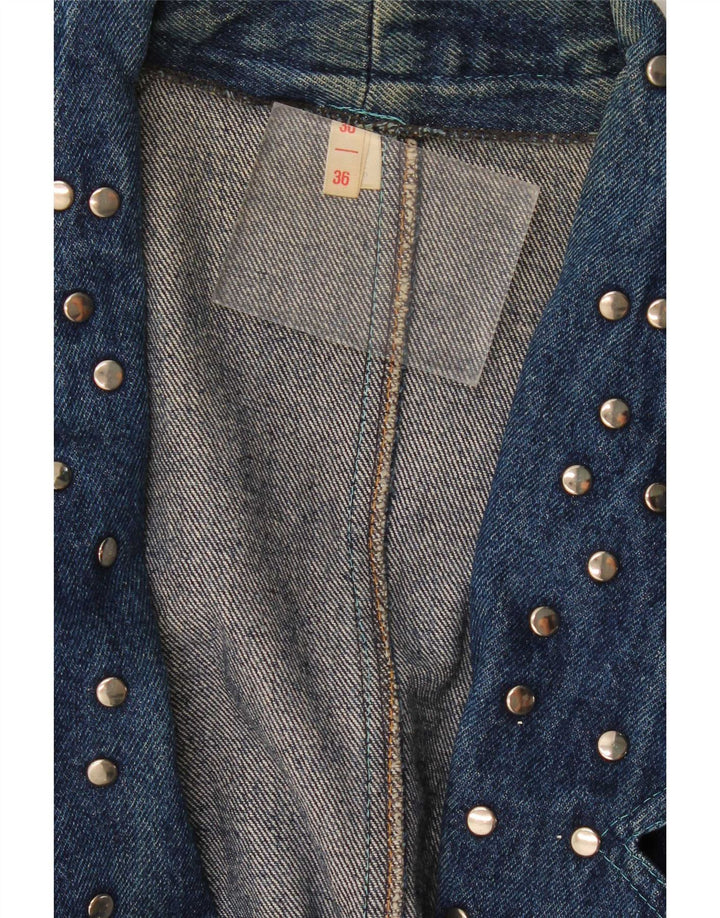 Vintage damska kurtka dżinsowa oversize IT 36 XS niebieska bawełna