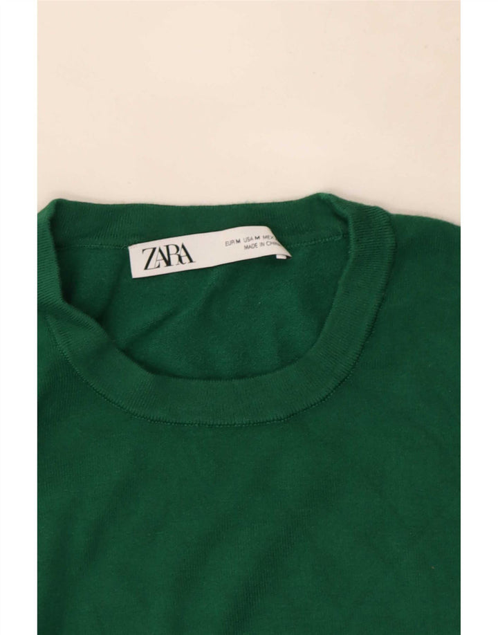 Sweter damski Zara z okrągłym dekoltem UK 12, średni zielony