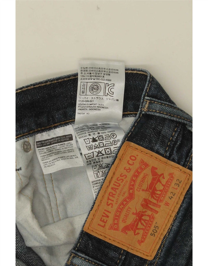 Męskie jeansy Levi's 505 Straight W42 L28 Niebieskie bawełniane