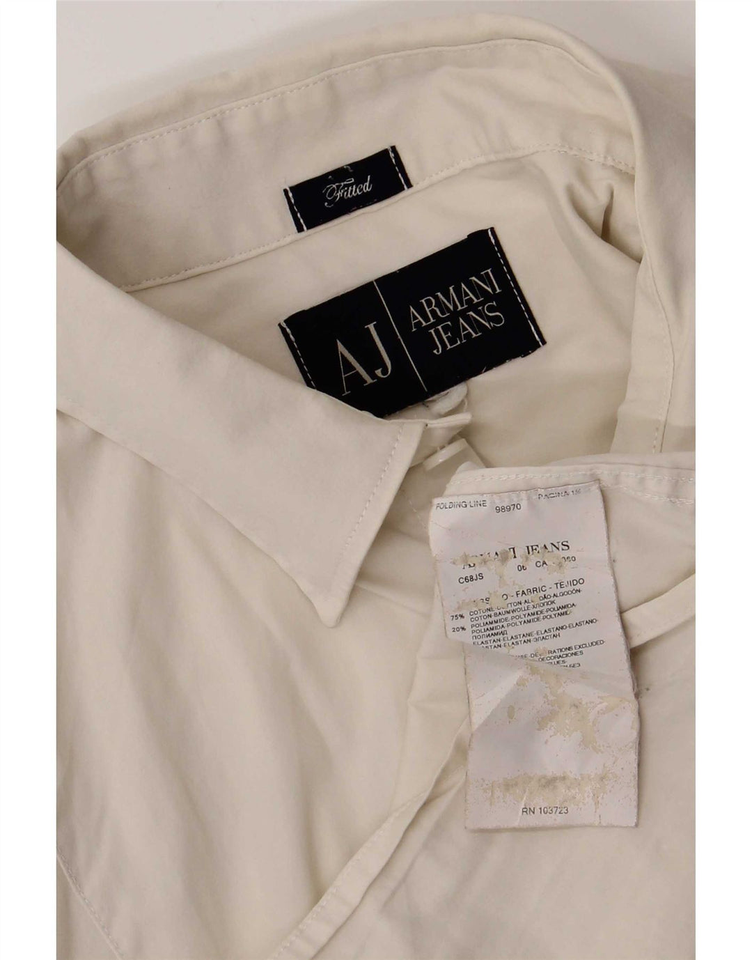 Dopasowana koszula męska Armani Jeans, duża, biała, bawełniana