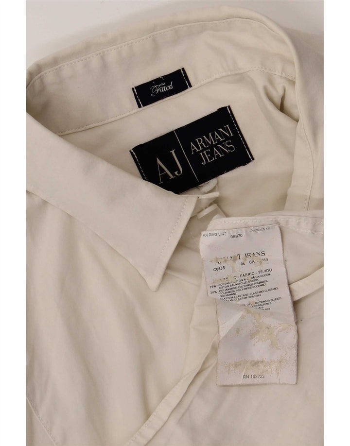 Dopasowana koszula męska Armani Jeans, duża, biała, bawełniana
