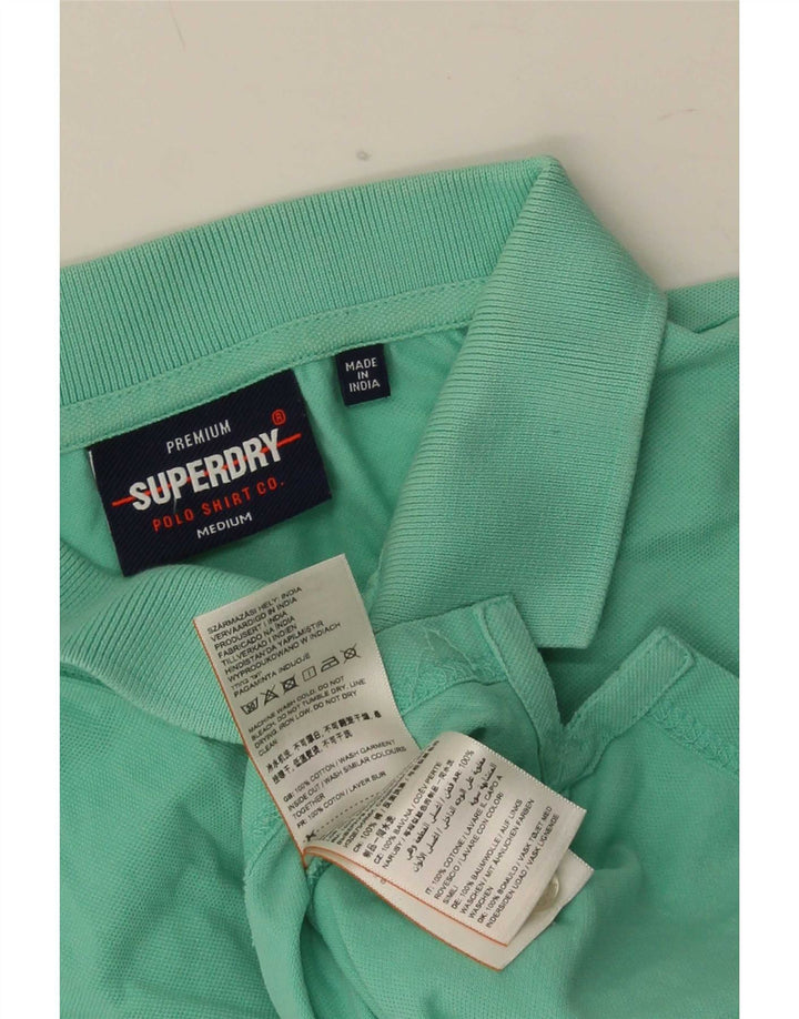 Męska koszulka polo Superdry, średnia, zielona bawełna