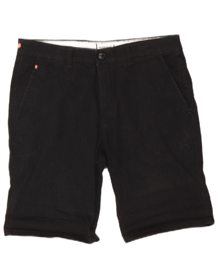 Męskie spodenki chino Jack & Jones, średnie W34, czarne, bawełniane