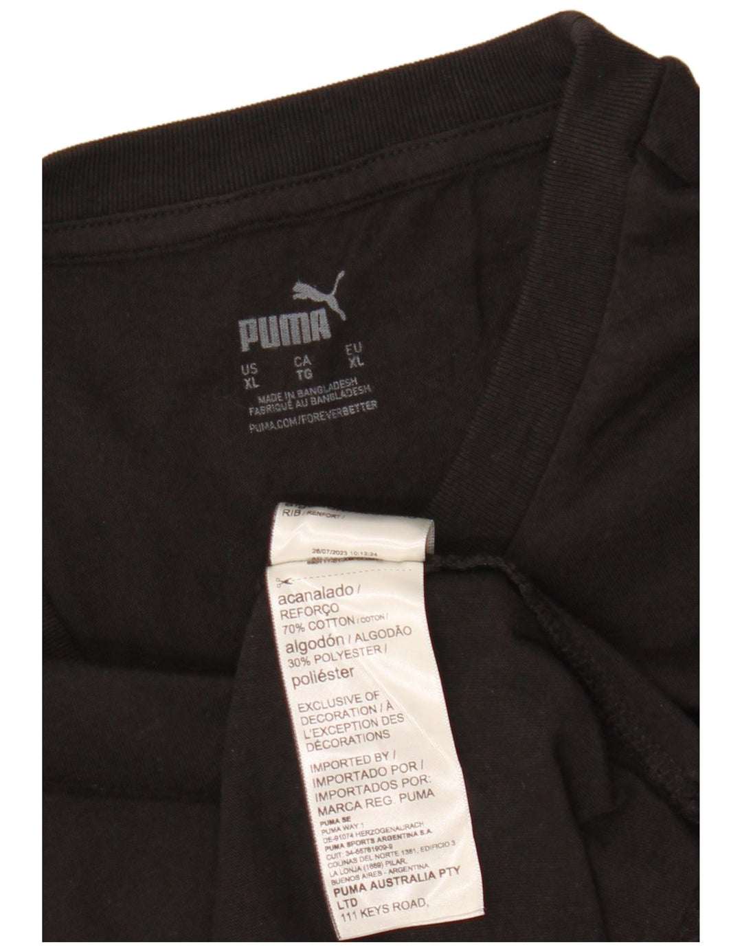 Męska koszulka z grafiką PUMA, góra XL, czarna, bawełniana