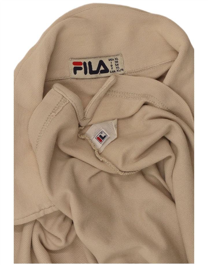 Męska koszulka polo FILA XL, beżowa, bawełniana