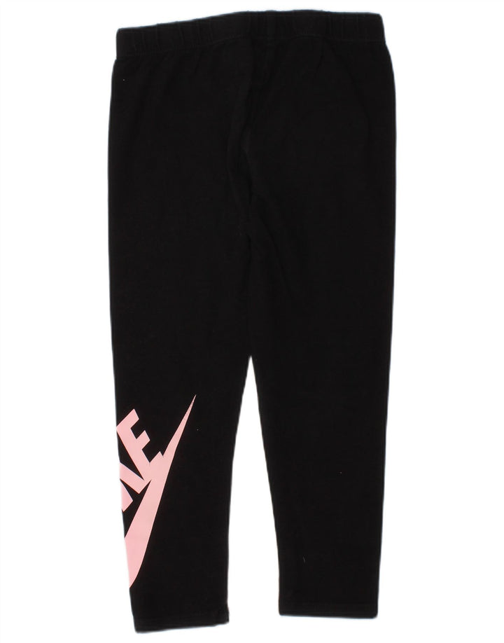 Dziewczęce legginsy z grafiką Nike 4-5 lat, małe, czarne