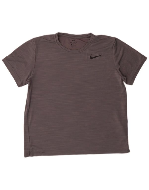 Damski T-shirt NIKE Dri Fit UK 16, duży, szary, nakrapiany poliester
