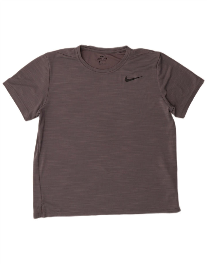 Damski T-shirt NIKE Dri Fit UK 16, duży, szary, nakrapiany poliester