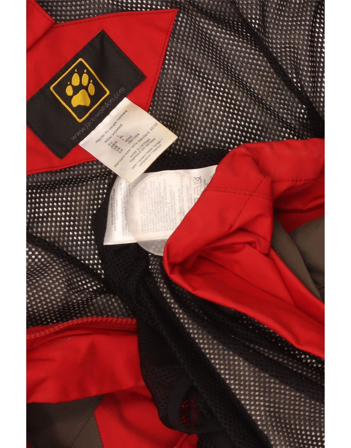Męska kurtka przeciwdeszczowa Jack Wolfskin UK 40/42, duża, czerwona, poliamidowa
