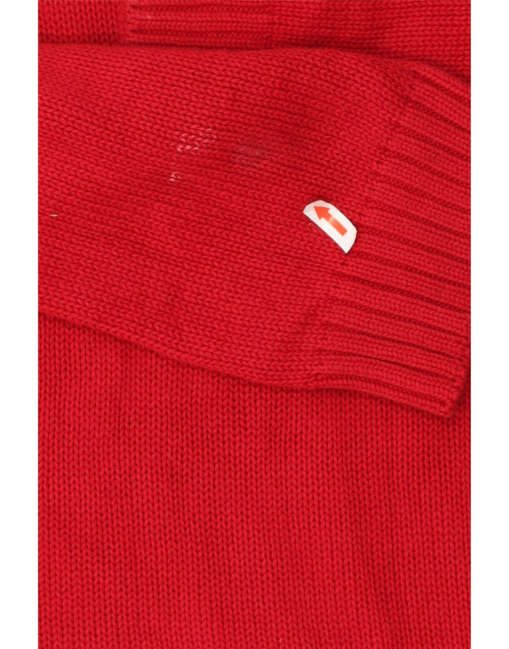 Męski sweter z dekoltem w łódkę Chaps XL, czerwony, bawełniany