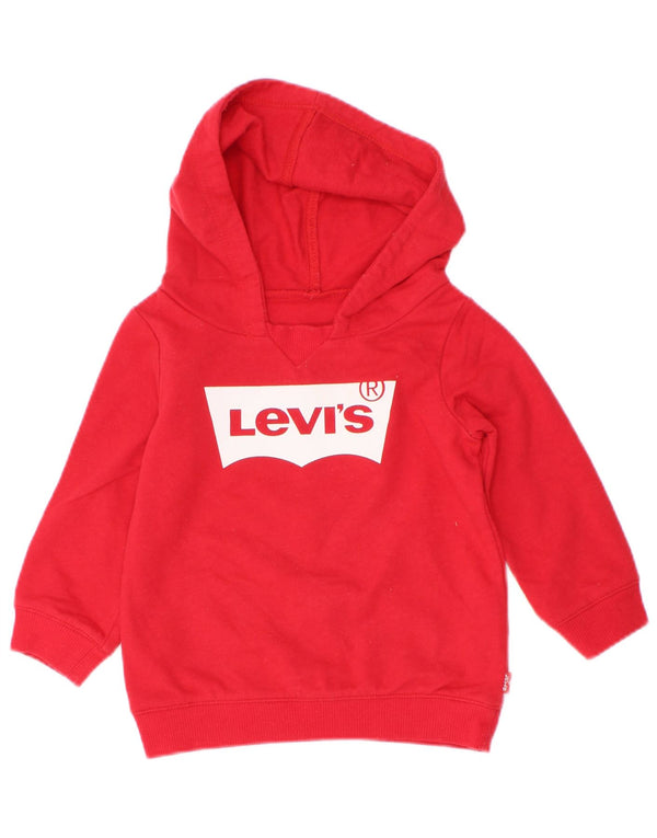 Sweter z kapturem dla dziewczynki Levi's z grafiką w wieku 6-9 miesięcy, czerwony, bawełniany