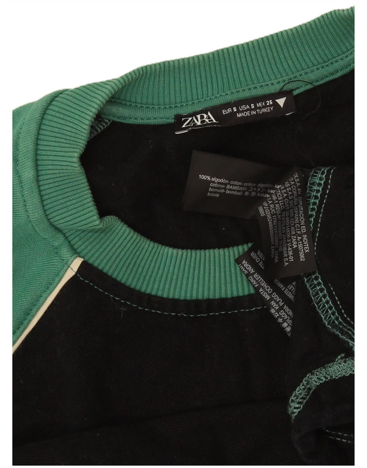 Damski sweter oversize Zara UK 10, mały, czarny, z blokami kolorów