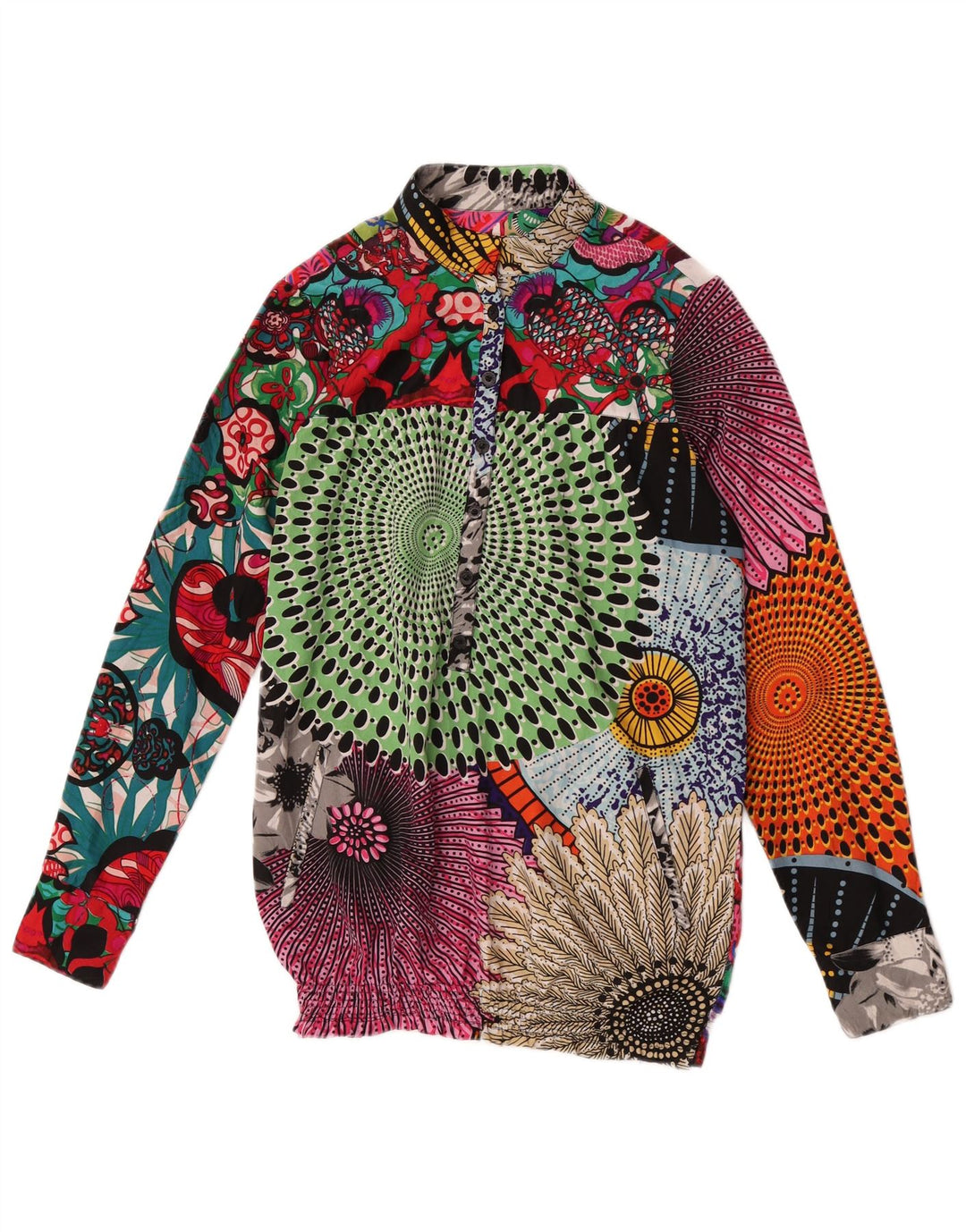 Damska bluzka koszulowa Desigual UK 10 Small wielobarwny patchwork