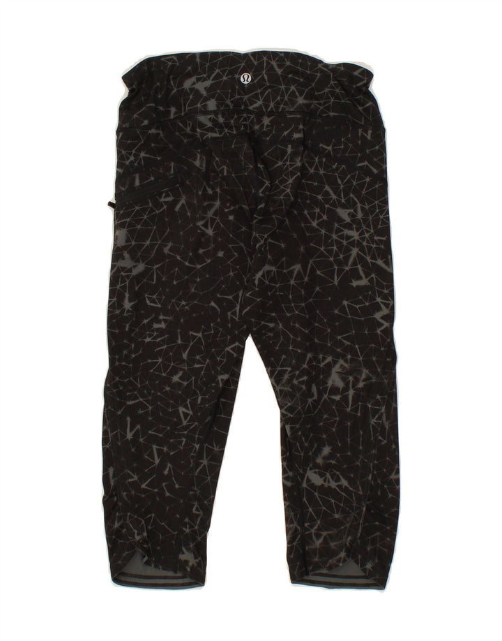 VINTAGE Womens Capri Abstract Pattern Tracksuit Trousers UK 8 Small Black Vintage Vintage and Second-Hand Vintage from Messina Hembry 