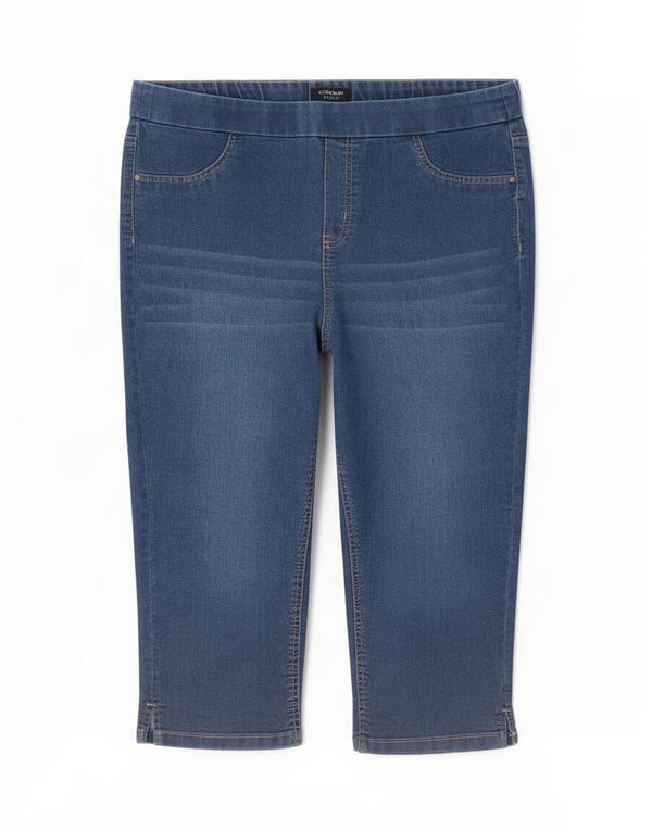 Marks & Spencer Damskie Jeansy Capri UK 18 XL W38 L21 Niebieskie Bawełniane