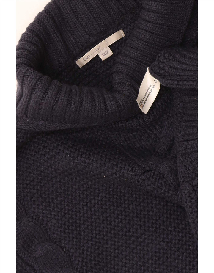 Damski sweter oversize Gap z wywijanym dekoltem UK 16, duży granatowy nylon