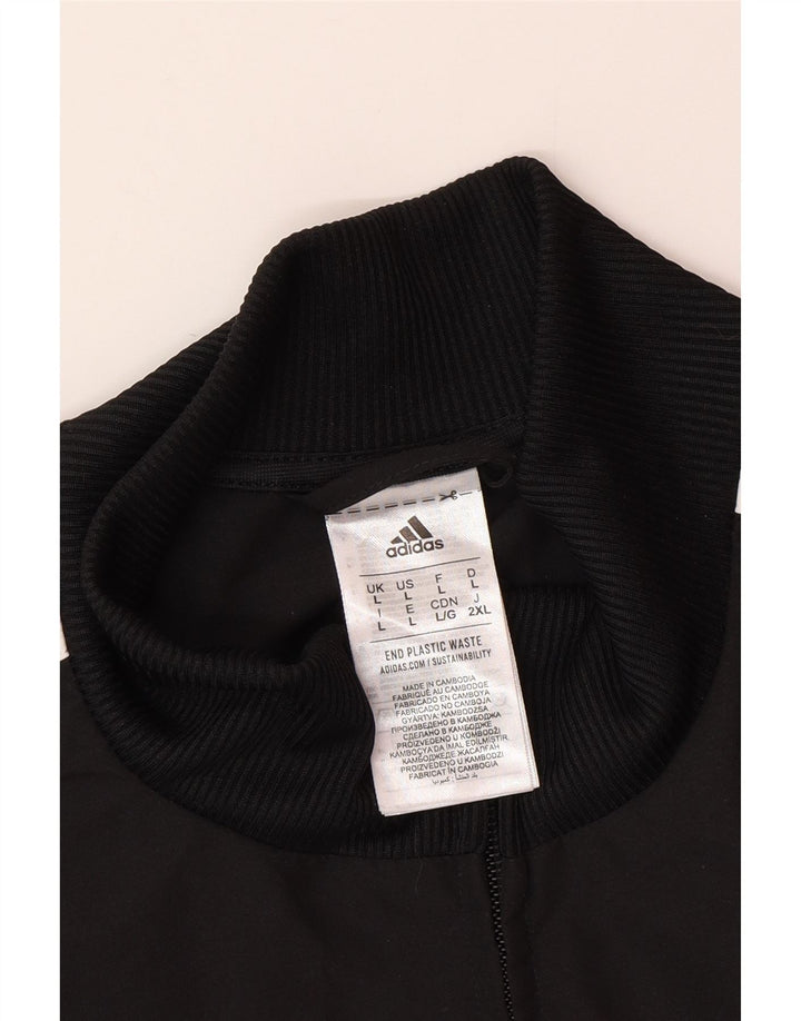 Adidas Męska bluza dresowa, duża, czarna, poliestrowa