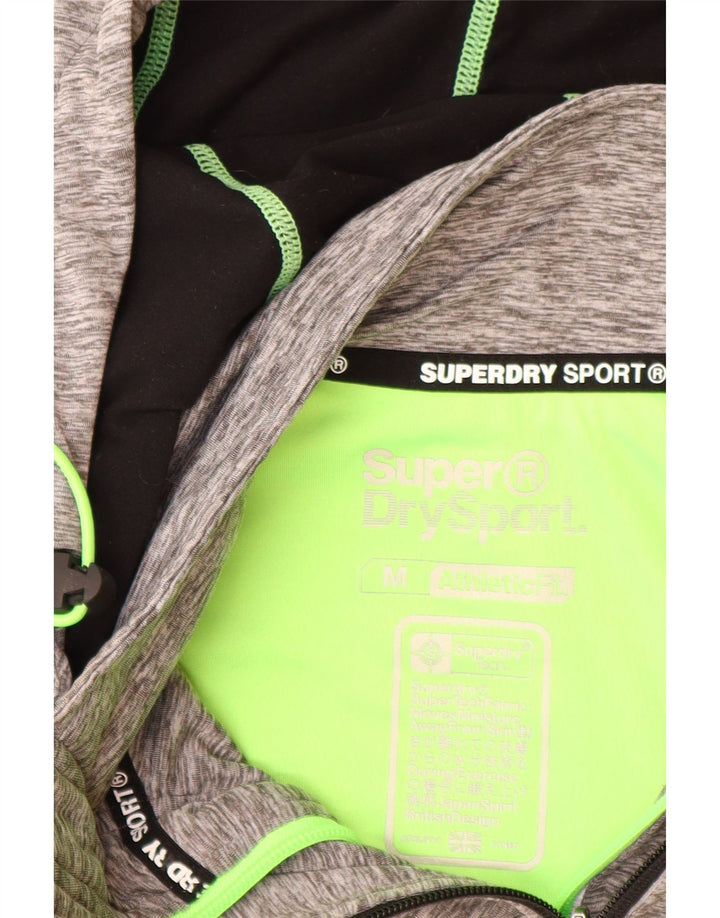 SUPERDRY Damski sweter z kapturem i zamkiem błyskawicznym o sportowym kroju, UK 12, średni szary