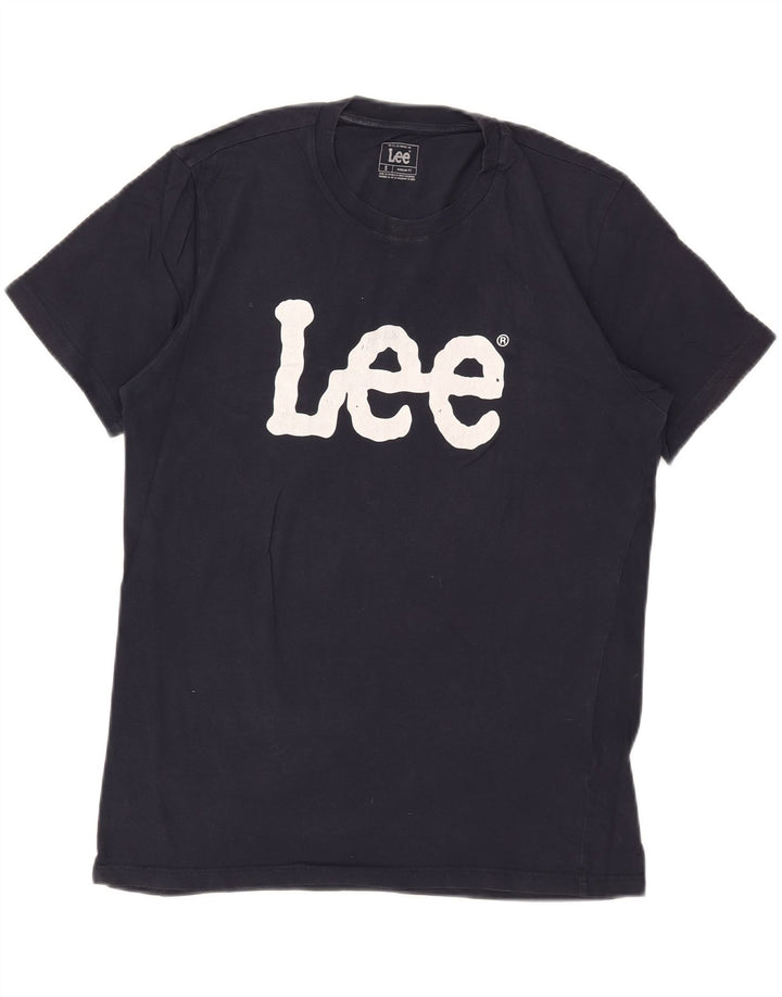 Męski T-shirt Lee o regularnym kroju z grafiką, mały, granatowy