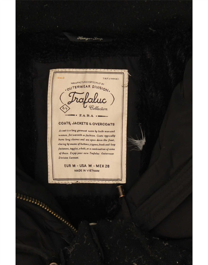 Damska ocieplana kurtka z kapturem Zara UK 14 Medium Black