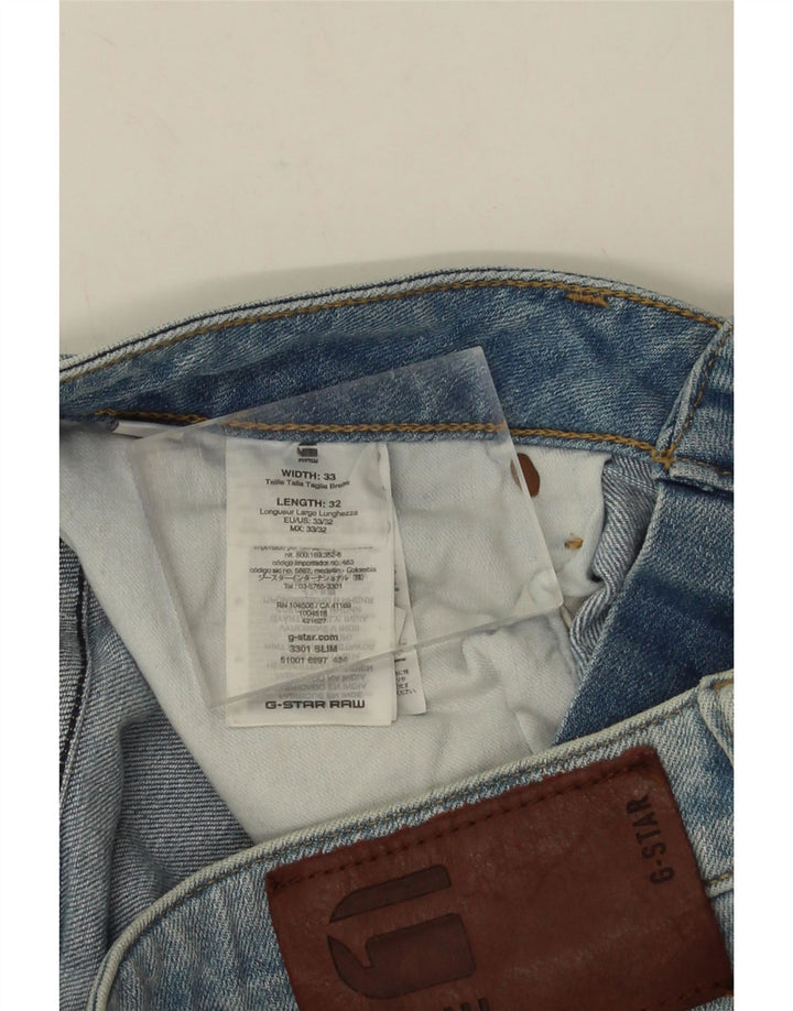 Męskie jeansy G-Star 3301 W33 L32 Niebieska bawełna