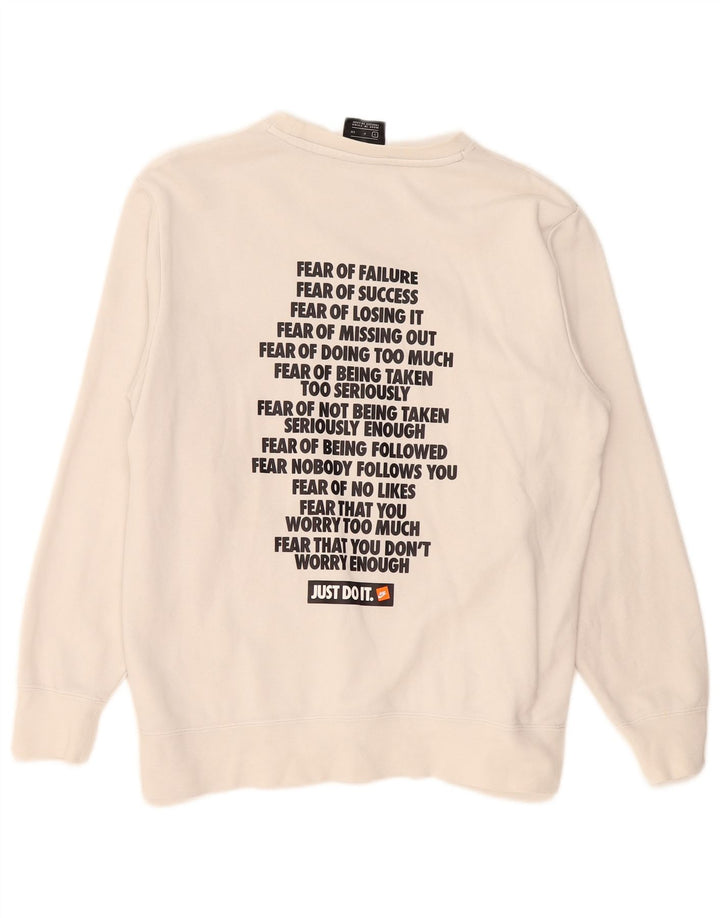 Męska bluza z grafiką Nike, mała, biała, bawełniana