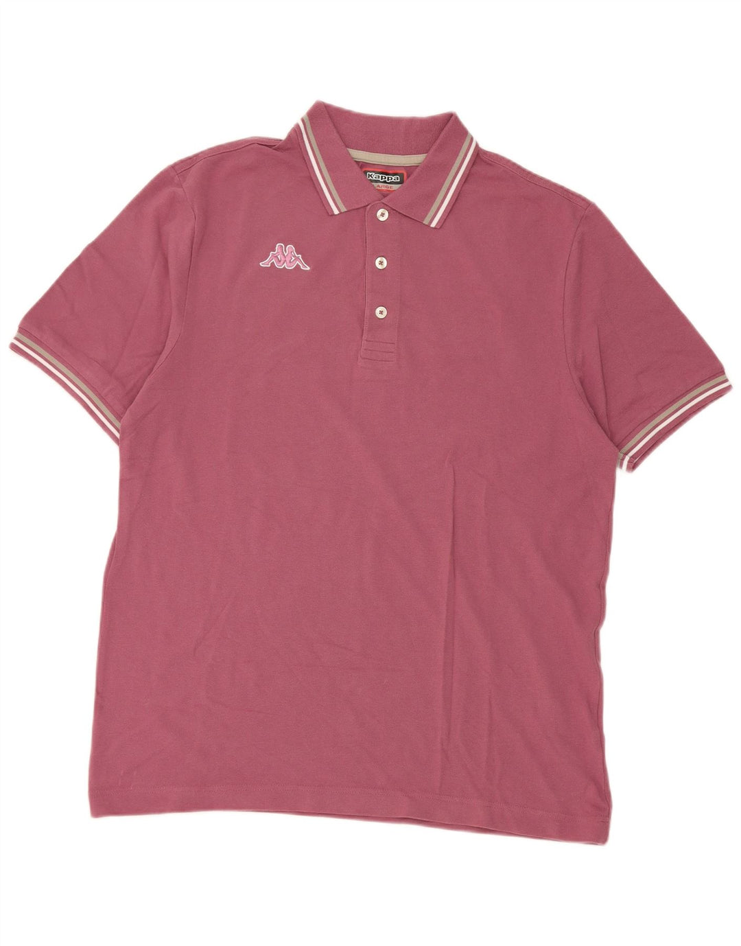 Męska koszulka polo Kappa, duża, różowa, bawełniana